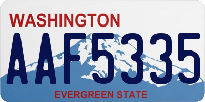 WA license plate AAF5335