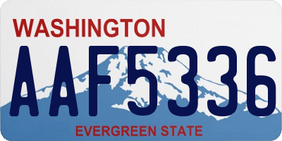 WA license plate AAF5336