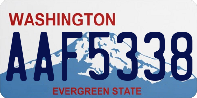 WA license plate AAF5338
