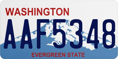 WA license plate AAF5348