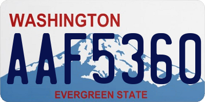 WA license plate AAF5360