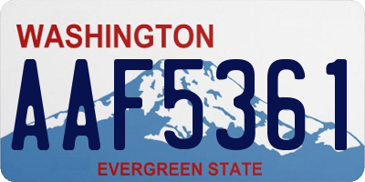 WA license plate AAF5361