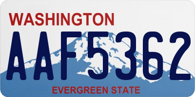 WA license plate AAF5362