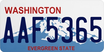 WA license plate AAF5365