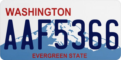 WA license plate AAF5366