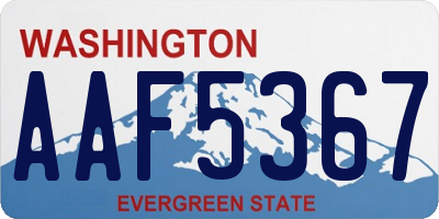 WA license plate AAF5367
