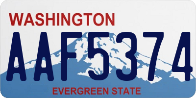 WA license plate AAF5374