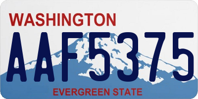 WA license plate AAF5375