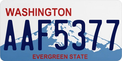 WA license plate AAF5377