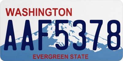 WA license plate AAF5378