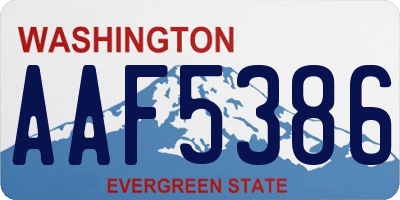 WA license plate AAF5386