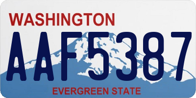WA license plate AAF5387