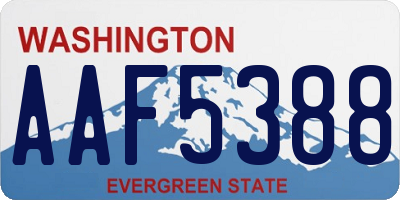 WA license plate AAF5388