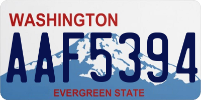 WA license plate AAF5394