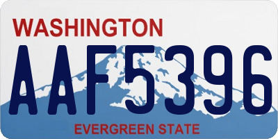 WA license plate AAF5396