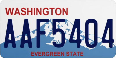WA license plate AAF5404