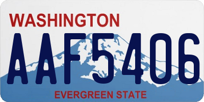 WA license plate AAF5406