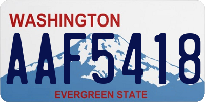 WA license plate AAF5418