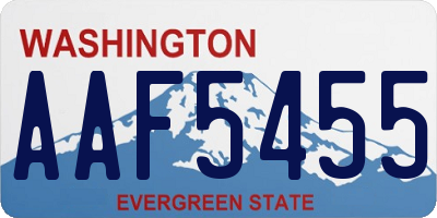 WA license plate AAF5455