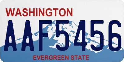 WA license plate AAF5456