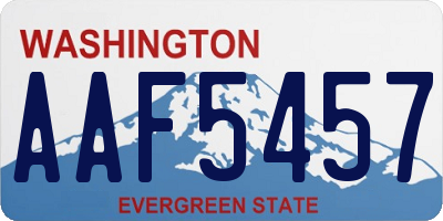 WA license plate AAF5457