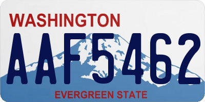 WA license plate AAF5462