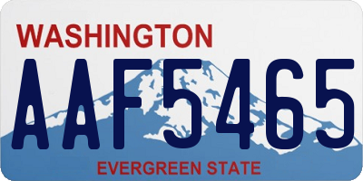 WA license plate AAF5465