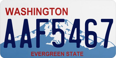 WA license plate AAF5467