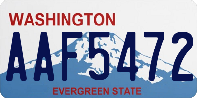 WA license plate AAF5472