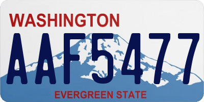WA license plate AAF5477