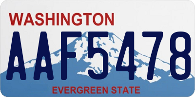WA license plate AAF5478