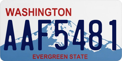 WA license plate AAF5481