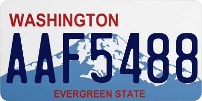 WA license plate AAF5488