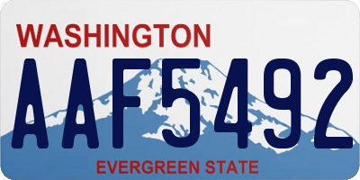 WA license plate AAF5492