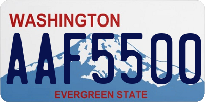 WA license plate AAF5500