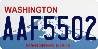 WA license plate AAF5502