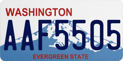 WA license plate AAF5505