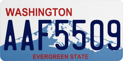 WA license plate AAF5509