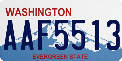 WA license plate AAF5513