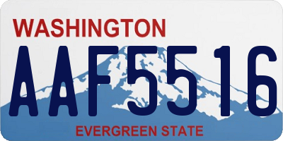 WA license plate AAF5516