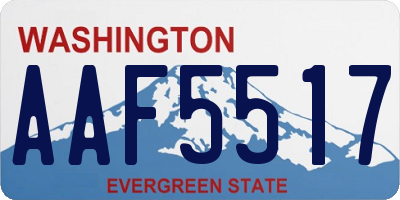 WA license plate AAF5517