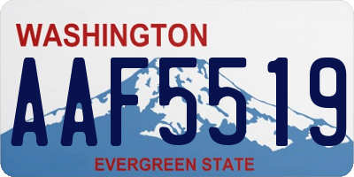 WA license plate AAF5519