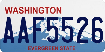 WA license plate AAF5526