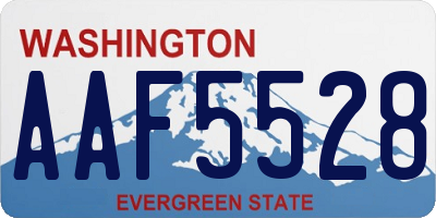 WA license plate AAF5528