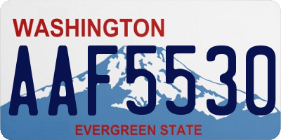 WA license plate AAF5530