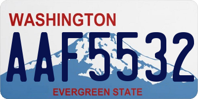 WA license plate AAF5532