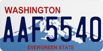 WA license plate AAF5540