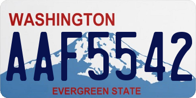 WA license plate AAF5542