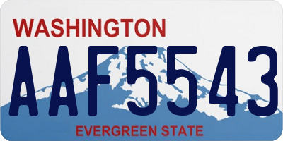 WA license plate AAF5543