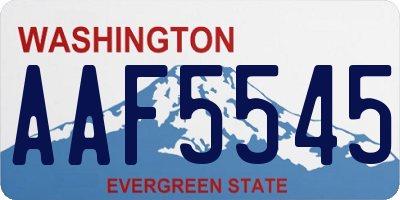 WA license plate AAF5545